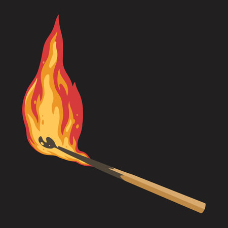 Burning match detailed emblem colorfulのイラスト素材