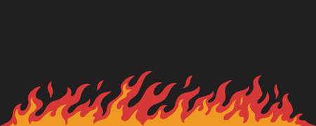 Fire line flat emblem colorfulのイラスト素材