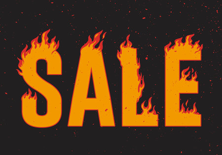 Burning word sale poster colorfulのイラスト素材
