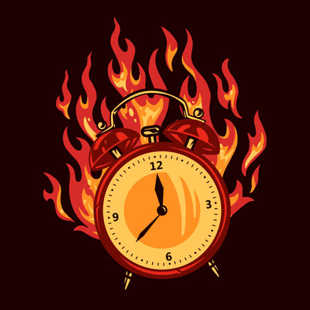 Fire alarm clock emblem colorfulのイラスト素材
