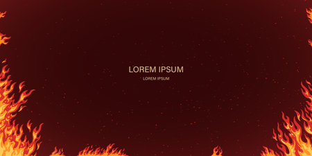 Blazing fire colorful simple posterのイラスト素材