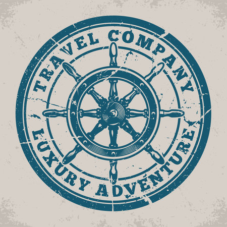 Marine tourism vintage logotype monochromeのイラスト素材