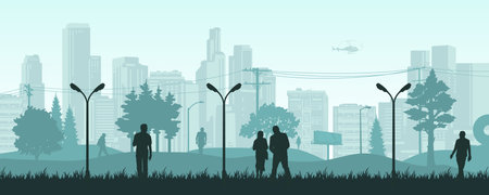 City park vintage banner colorfulのイラスト素材