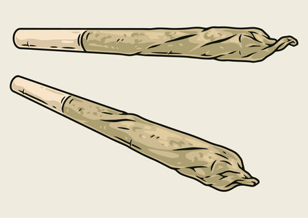 Cannabis joint colorful detailed stickerのイラスト素材