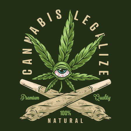 Cannabis legalization colorful detailed flyerのイラスト素材