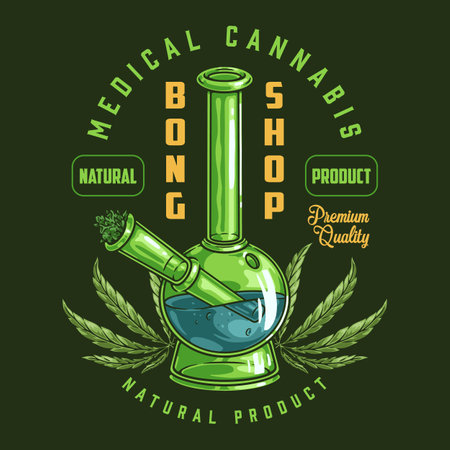 Medical cannabis colorful detailed flyerのイラスト素材