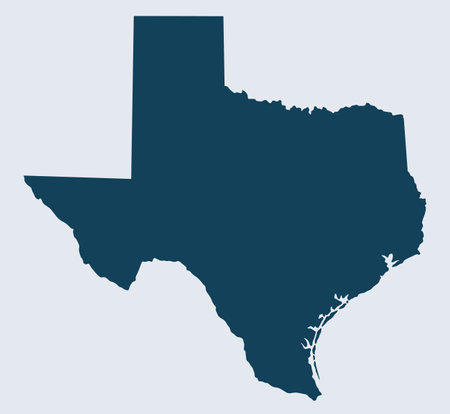 Texas state map silhouette monochromeのイラスト素材