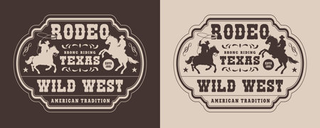 Texas rodeo vintage flyer monochromeのイラスト素材