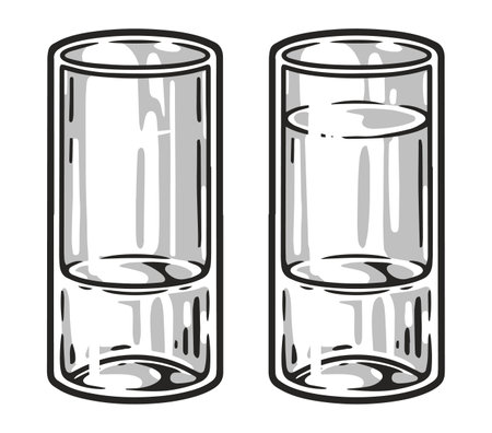 Glasses of tequila sticker monochromeのイラスト素材