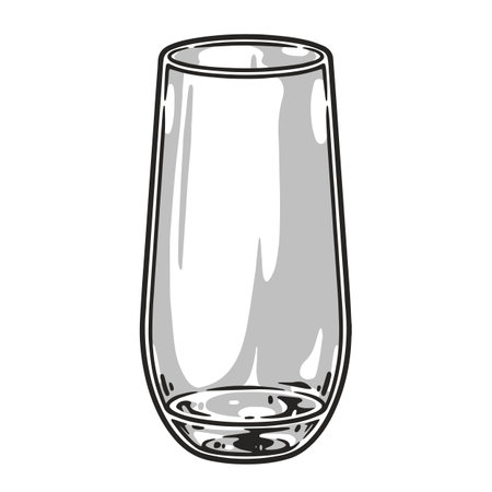Cocktail glass monochrome detailed labelのイラスト素材