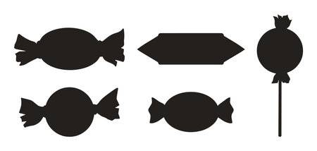 Sweets silhouettes set logotypes monochromeのイラスト素材