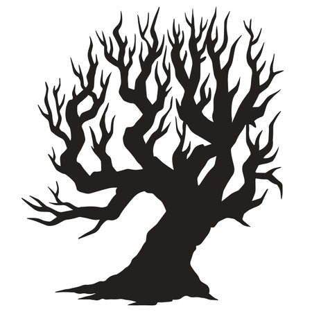 Dried forest tree element monochromeのイラスト素材