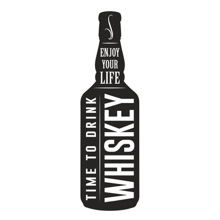 Alcoholic drink whiskey element monochromeのイラスト素材