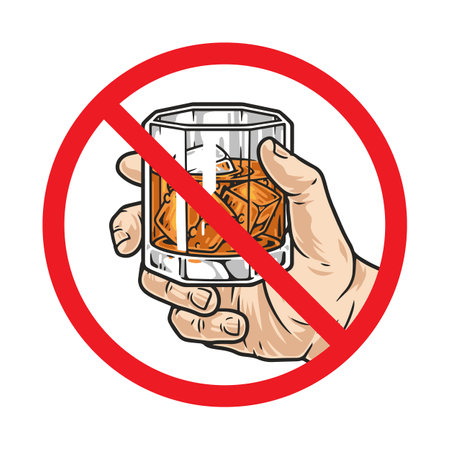 Alcohol drink prohibition logotype colorfulのイラスト素材