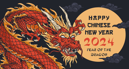 Chinese new year banner colorfulのイラスト素材