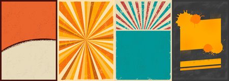 Abstract vintage poster layouts setのイラスト素材