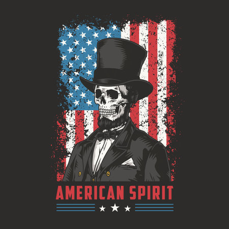 Abraham Lincoln vintage flyer colorfulのイラスト素材