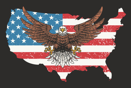 United States vintage flyer colorfulのイラスト素材
