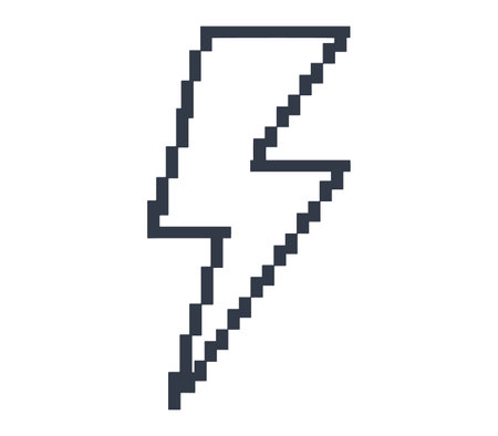 Pixel lightning vintage logotype monochromeのイラスト素材