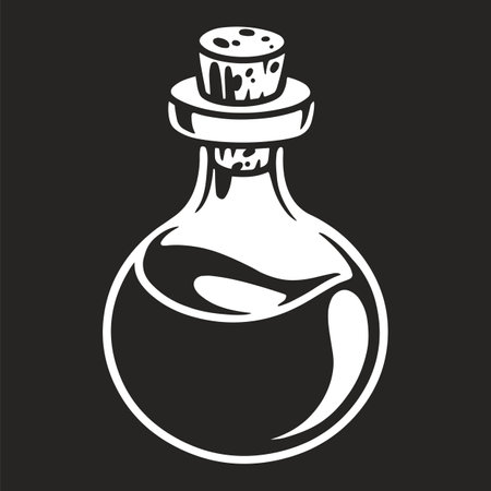 Flask with potion logotype monochromeのイラスト素材