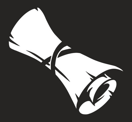 Parchment roll vintage emblem monochromeのイラスト素材