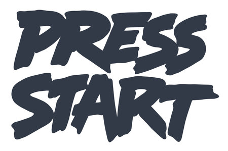 Press start lettering element monochromeのイラスト素材