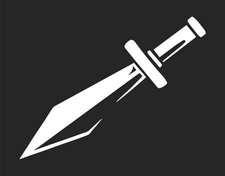 Knight sword vintage emblem monochromeのイラスト素材