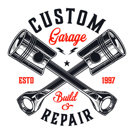 Custom car repair poster colorfulのイラスト素材