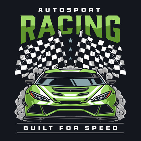 Autosport racing vintage poster colorfulのイラスト素材