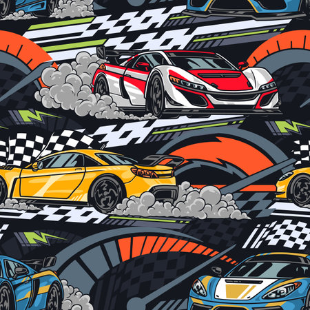 Forcage Racing colorful pattern seamlessのイラスト素材