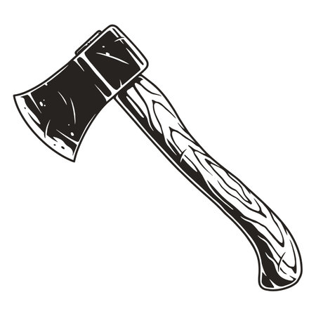 Classic axe vintage logotype monochromeのイラスト素材