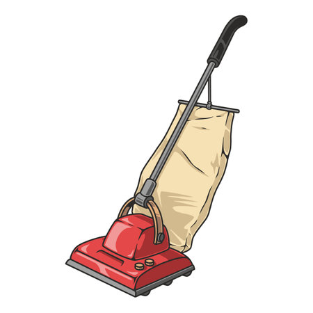 Retro vertical vacuum cleaner colorfulのイラスト素材