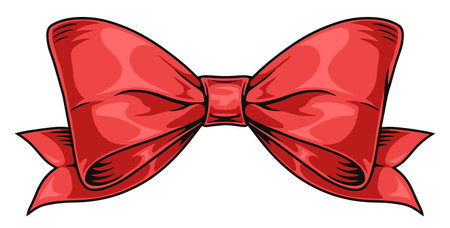 Classic bow colorful vintage stickerのイラスト素材