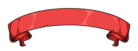 Elegant ribbon vintage sticker redのイラスト素材
