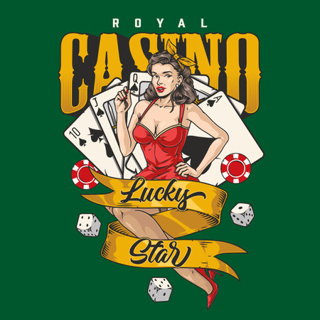 Casino royal colorful vintage posterのイラスト素材