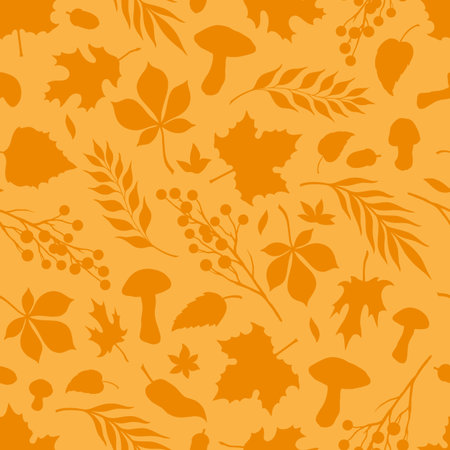 Autumn season orange seamless patternのイラスト素材