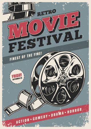 Retro fest showcases classic filmsのイラスト素材
