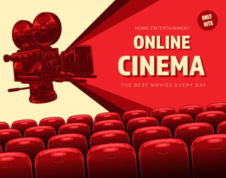 Discover the joy of online cinema for movie loversのイラスト素材