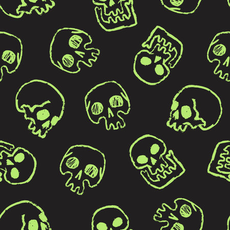 Skull pattern on dark backgroundのイラスト素材