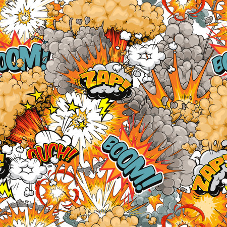 Explosive comic style pattern with bold effects