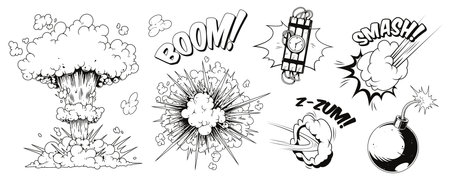 Explosive comic style effects with dynamic soundsのイラスト素材