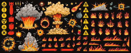 Explosive design elements for creative projectsのイラスト素材