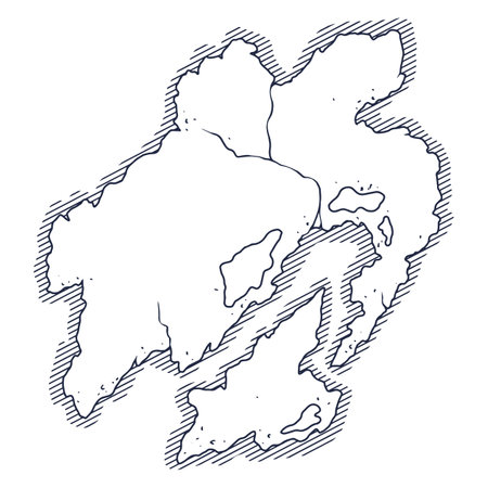 Outline of an abstract island landscape designのイラスト素材