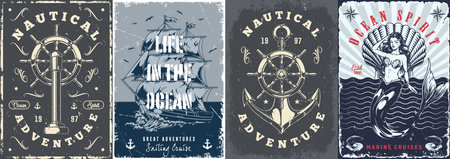 Nautical-themed art for marine explorationのイラスト素材