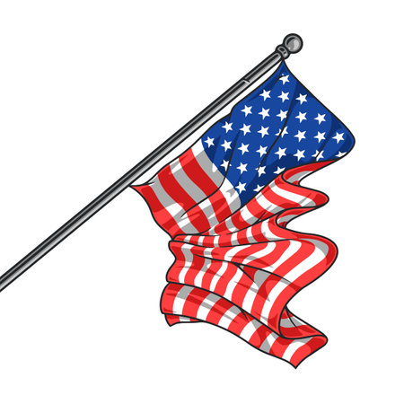 Waves of patriotism flow from American flagのイラスト素材