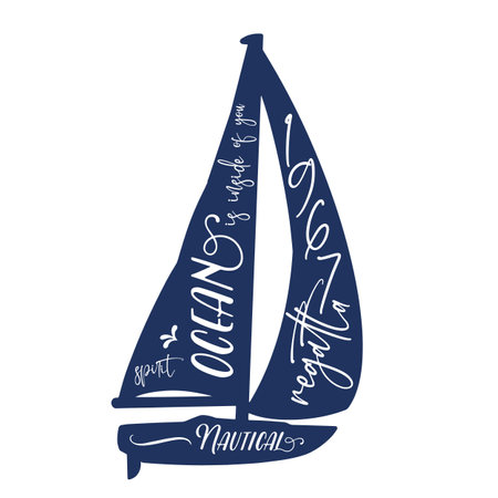 Nautical sail design featuring ocean themesのイラスト素材