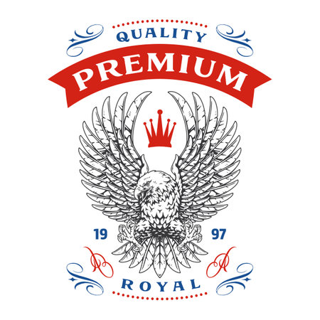Premium quality emblem featuring an eagle designのイラスト素材