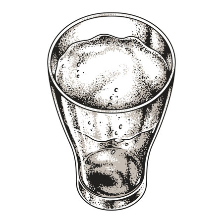 Enjoying a refreshing beer in a glassのイラスト素材