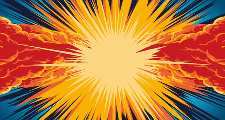 Colorful explosion graphic with comic style effect