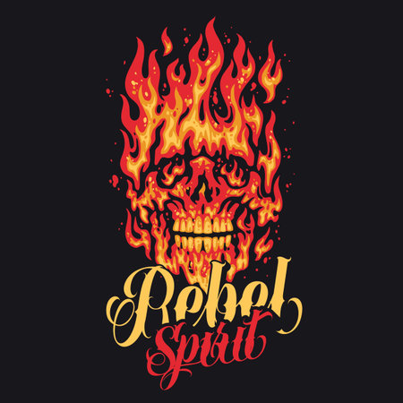 Vibrant flames form a striking skull designのイラスト素材